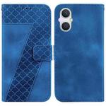 For OPPO A96 5G/Reno7 Z 5G 7-shaped Embossed Leather Phone Case(Blue)