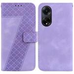 For OPPO A98 5G/F23 5G India Version 7-shaped Embossed Leather Phone Case(Purple)