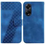 For OPPO A98 5G/F23 5G India Version Seven-shaped Embossed Leather Phone Case(Blue)