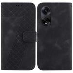 For OPPO A98 5G/F23 5G India Version 7-shaped Embossed Leather Phone Case(Black)