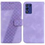 For OPPO K9s 5G Seven-shaped Embossed Leather Phone Case(Purple)