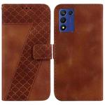 For OPPO K9s 5G 7-shaped Embossed Leather Phone Case(Brown)