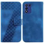 For OPPO K9s 5G 7-shaped Embossed Leather Phone Case(Blue)