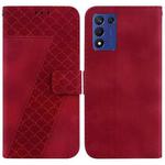 For OPPO K9s 5G 7-shaped Embossed Leather Phone Case(Red)