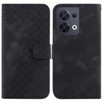 For OPPO Reno8 5G 7-shaped Embossed Leather Phone Case(Black)
