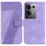 For OPPO Reno8 Pro 5G 7-shaped Embossed Leather Phone Case(Purple)