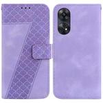 For OPPO Reno8 T 4G 7-shaped Embossed Leather Phone Case(Purple)