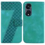 For OPPO Reno8 T 5G/A1 Pro 5G 7-shaped Embossed Leather Phone Case(Green)