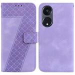 For OPPO Reno8 T 5G/A1 Pro 5G Seven-shaped Embossed Leather Phone Case(Purple)