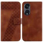 For OPPO Reno8 T 5G/A1 Pro 5G Seven-shaped Embossed Leather Phone Case(Brown)