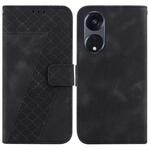 For OPPO Reno8 T 5G/A1 Pro 5G 7-shaped Embossed Leather Phone Case(Black)