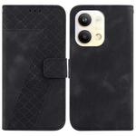 For OPPO Reno9 Pro 7-shaped Embossed Leather Phone Case(Black)