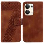 For OPPO Reno9 Pro+ 7-shaped Embossed Leather Phone Case(Brown)