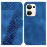 For OPPO Reno9 Pro+ 7-shaped Embossed Leather Phone Case(Blue)