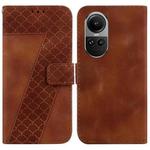 For OPPO Reno10 5G Global/Reno10 Pro Global 7-shaped Embossed Leather Phone Case(Brown)