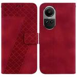 For OPPO Reno10 5G Global/Reno10 Pro Global 7-shaped Embossed Leather Phone Case(Red)
