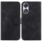 For OPPO A78 4G 7-shaped Embossed Leather Phone Case(Black)
