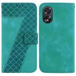 For OPPO A38 4G / A18 Seven-shaped Embossed Leather Phone Case(Green)