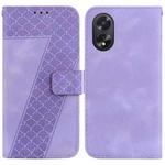 For OPPO A38 4G / A18 7-shaped Embossed Leather Phone Case(Purple)