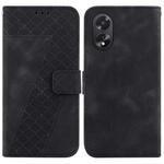 For OPPO A38 4G / A18 Seven-shaped Embossed Leather Phone Case(Black)