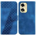 For OPPO A59 5G / A2M 7-shaped Embossed Leather Phone Case(Blue)