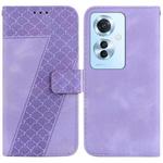 For OPPO Reno11 F Global 7-shaped Embossed Leather Phone Case(Purple)