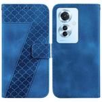 For OPPO Reno11 F Global 7-shaped Embossed Leather Phone Case(Blue)