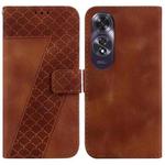 For OPPO A60 4G 7-shaped Embossed Leather Phone Case(Brown)