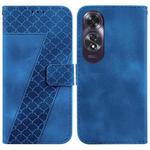 For OPPO A60 4G 7-shaped Embossed Leather Phone Case(Blue)