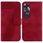 For OPPO A60 4G 7-shaped Embossed Leather Phone Case(Red)