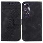 For OPPO A60 4G 7-shaped Embossed Leather Phone Case(Black)