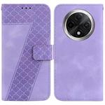 For OPPO A3 Pro 5G 7-shaped Embossed Leather Phone Case(Purple)