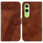 For OPPO K12x Seven-shaped Embossed Leather Phone Case(Brown)