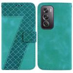 For OPPO Reno12 Pro 5G Global 7-shaped Embossed Leather Phone Case(Green)