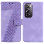 For OPPO Reno12 Pro 5G Global 7-shaped Embossed Leather Phone Case(Purple)