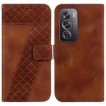 For OPPO Reno12 Pro 5G Global 7-shaped Embossed Leather Phone Case(Brown)
