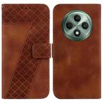 For OPPO Reno12 F 5G Seven-shaped Embossed Leather Phone Case(Brown)