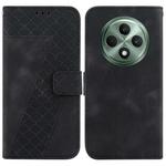 For OPPO Reno12 F 5G Seven-shaped Embossed Leather Phone Case(Black)