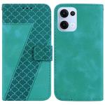 For OPPO Reno13 Global Seven-shaped Embossed Leather Phone Case(Green)