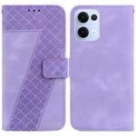 For OPPO Reno13 Global Seven-shaped Embossed Leather Phone Case(Purple)