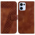 For OPPO Reno13 Global Seven-shaped Embossed Leather Phone Case(Brown)