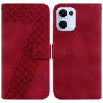For OPPO Reno13 Global Seven-shaped Embossed Leather Phone Case(Red)