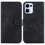 For OPPO Reno13 Global Seven-shaped Embossed Leather Phone Case(Black)