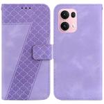 For OPPO Reno13 Pro Global Seven-shaped Embossed Leather Phone Case(Purple)