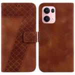 For OPPO Reno13 Pro Global Seven-shaped Embossed Leather Phone Case(Brown)