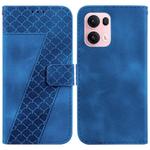 For OPPO Reno13 Pro Global Seven-shaped Embossed Leather Phone Case(Blue)