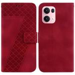 For OPPO Reno13 Pro Global Seven-shaped Embossed Leather Phone Case(Red)