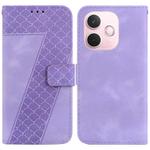 For OPPO A5 Pro 5G Seven-shaped Embossed Leather Phone Case(Purple)