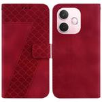 For OPPO A5 Pro 5G Seven-shaped Embossed Leather Phone Case(Red)