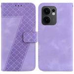 For OPPO Reno13 F 4G / 5G Seven-shaped Embossed Leather Phone Case(Purple)